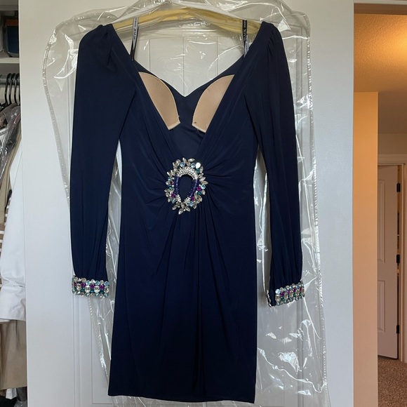 Black By Blush Prom or Cocktail Dress in Navy - Picture 5 of 6